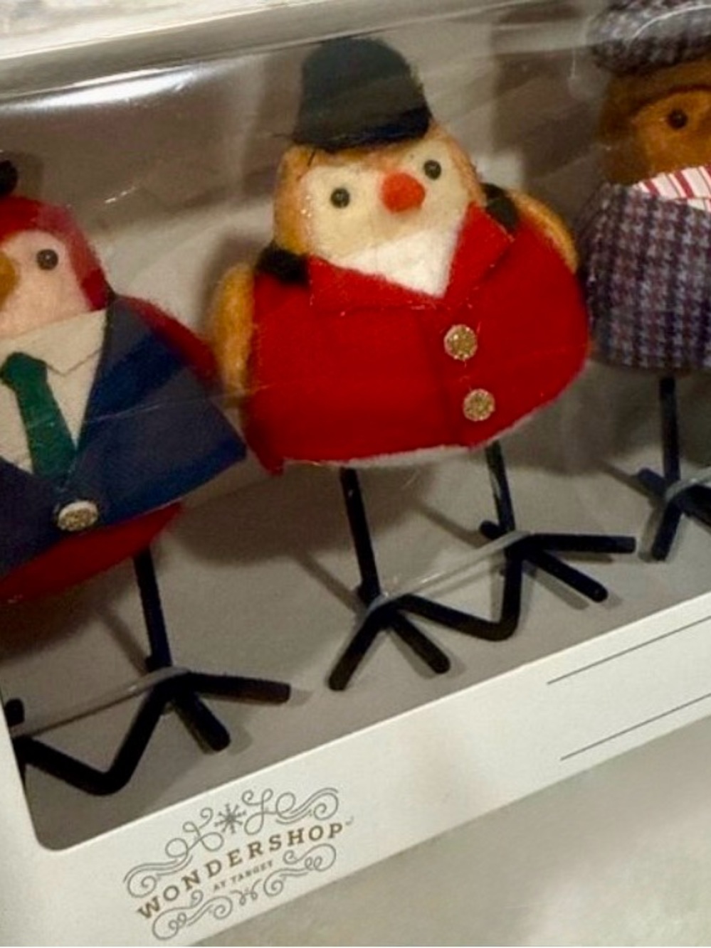 Wondershop 3 Plush Bird Set Darling Holiday Winter Decorations